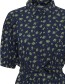 Jurk Frsanya 1 Navy With Flowers detail