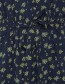 Jurk Frsanya 1 Navy With Flowers detail