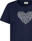 T‑shirt Riasa Heart Navy detail