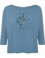 Longsleeve  3/4 Animal Bird Branch Sloppy Blue