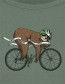 T&#8209;shirt Animal Sloth Victory Olive detail