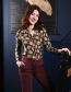 Blouse Anna Follage Flower Black Green