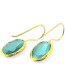 Vergulde Oorbellen Glowdrop Small Seagreen