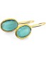 Vergulde Oorbellen Glowdrop Small Seagreen detail