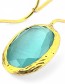 Vergulde Oorbellen Glowdrop Small Seagreen detail