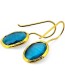 Vergulde Oorbellen Glowdrop Small Turquoise