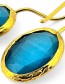 Vergulde Oorbellen Glowdrop Small Turquoise detail
