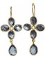Vergulde Oorbellen Aveline Blue Quartz Stones