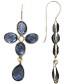 Vergulde Oorbellen Aveline Blue Quartz Stones detail