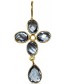 Vergulde Oorbellen Aveline Blue Quartz Stones detail
