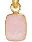 Vergulde Oorbellen Ruwe Maansteen Rose Quartz detail