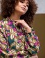 Blouse Flower Fancy Sleeve Pine Woodcut