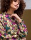 Blouse Flower Fancy Sleeve Pine Woodcut