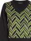 Trui Hollis V Neck Posey Green detail