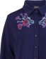 Blouse Amy Flower Waffle Blue detail