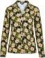 Blouse Anna Follage Flower Black Green