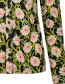 Blouse Anna Follage Flower Black Green detail