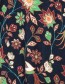 Jurk Marilyn Retro Birds Brown detail