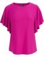 Top Sophie Butterfly Sleeve Rib Fuchsia