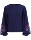 Trui Catchy Flower Waffle Blue