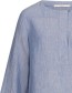 Blouse 3/4 Mouw Linnen Blue Melange detail