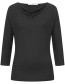 Longsleeve 3/4 Mouw Watervalhals Ocs Zwart