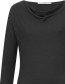 Longsleeve 3/4 Mouw Watervalhals Ocs Zwart detail