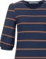 T&#8209;shirt Streif 3/4 Mouw Night Blue Papaya detail