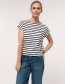 T-shirt Streif Night Blue White