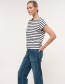 T-shirt Streif Night Blue White