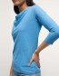 Longsleeve 3/4 Mouw Watervalhals Ocs Blue Sea