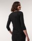 Longsleeve 3/4 Mouw Watervalhals Ocs Zwart