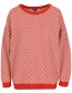 Trui Dahlia Poppy Fishbone Red