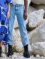 Jeans High Waist Pzgaby Bleached Blue Denim