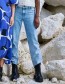 Jeans High Waist Pzgaby Bleached Blue Denim