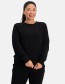 Zwarte lounge sweater van Bamboo Basics, gemaakt van zachte bamboevezels. Duurza