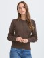 Chocoladebruine cardigan B.Young met textuur, duurzame mode watMooi