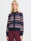 Zigzag cardigan B.Young blauw bordeaux, duurzame mode watMooi