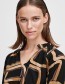 Blouse Byjosa V Neck Frill Blouse Zwart Bruin