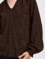Blouse Byjosa V Neck Frill Total Eclipse Mix