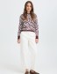 Trui B.Young zebraprint aubergine, tijdloze eyecatcher duurzame garderobe