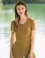 T-shirt Ondermode Organic Wol Safran Melange
