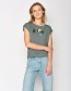 T-shirt Nature Deer River Dirty Olive