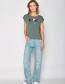T-shirt Nature Deer River Dirty Olive