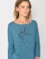 Longsleeve  3/4 Animal Bird Branch Sloppy Blue