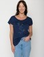Greenbomb T-shirt met bamboe print in blauw