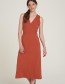 Jurk Mouwloos Wrap Terracotta