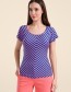 Top Butterfly Happy Stripe Blue