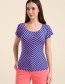 Top Butterfly Happy Stripe Blue