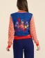 Cardigan LaLa Flower Back Dazeling Blue
